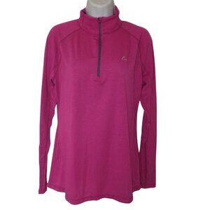 Paradox Merino‎ Blend Women's Shirt Dri Release Pink Long Sleeve Size L 1/4 zip